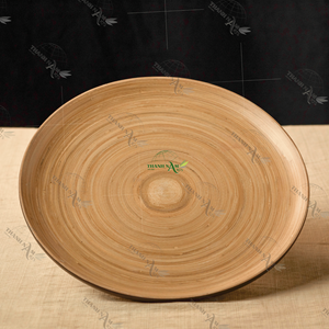 Plato de servicio de bambú natural de estilo clásico ecológico personalizado duradero y biodegradable para fiestas - Product Image 6