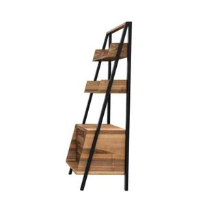 New <b>Ladder</b> Shelf Storage Cabinet Metal Frame Brown Wood Freestanding Eco-Friendly Durable Bookshelf Shelving Storage Rack Drawer - Product Image 6