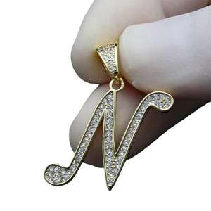 Pendentif lettre N en moissanite, en argent sterling 925, breloque alphabet sertie de diamants, sans chaîne, cadeau d'anniversaire - Product Image 4