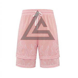 Shorts en maille double couche personnalisés pour hommes, imprimés par sublimation, style streetwear haut de gamme, séchage rapide, vêtements de sport, vente en gros - Product Image 3