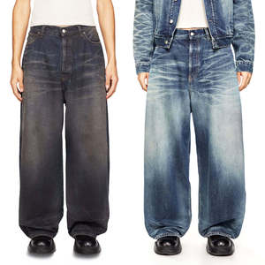 Jean droit pour homme, taille mi-haute, en denim déchiré, coupe ample, décontracté, avec boutons, style automne - Product Image 1