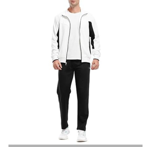 Ensemble de survêtement thermique 2 pièces pour homme en polaire personnalisé, veste zippée intégrale et pantalon de survêtement, idéal pour l'entraînement sportif (vente en gros) - Product Image 3
