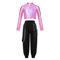 6-16 enfants formation Dancewear fabricant filles enfant Hip Hop Sequin stage Jazz scène danse Costumes Performance porter