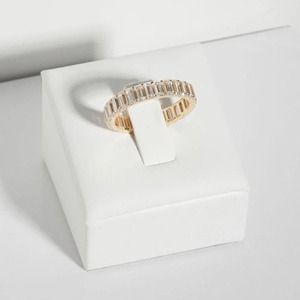 Bague de mariage en or jaune massif 14 carats, 4,06 TCW, 29 pierres, clarté VS+, certifiée IGI, cultivées en laboratoire, sertie de griffes, 4 mm, droite, pour empilage - Product Image 4