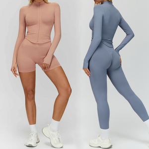 Ensemble de sport décontracté côtelé sans couture pour femme : soutien-gorge de yoga et leggings taille haute, séchage rapide et respirant - Product Image 4