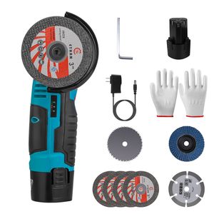 12V Cordless Mini Hand Polishing <b>Angle</b> <b>Grinder</b> 7pcs Disc 2Pcs 1100mAh Battery Grinding Tool for Cutter - Product Image 2