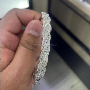Twist Design Rose Gold Classic Lab Grown <b>Bangle</b> 925 Sterling <b>Silver</b> Luxury Sparkling <b>Bracelet</b> Women Bridal Party Jewelry Gift - Product Image 1