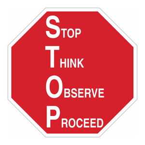 ป้ายความปลอดภัย Brady STOP Think Observe Proceed สำหรับห้องปฏิบัติการและพื้นที่ทำงาน - Product Image 2