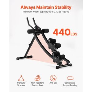 Appareil d'entraînement abdominal à double piste, capacité de charge 440 lb, équipement de gym à domicile, entraîneur abdominal pour femmes - Product Image 3