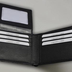 <b>Men's</b> Genuine Leather Slim Bifold <b>Wallet</b> Fashion RFID Protection Minimalist Design Open Closure Short Length Daily Use - Product Image 2