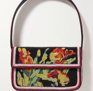 Sac à main ethnique de créateur noir brodé de perles, sac bandoulière, sac fourre-tout, pochette de soirée bohème pour cadeau de fête - Product Image 1