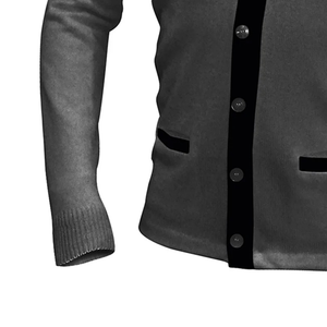 Suéter Cárdigan de Diseño Exclusivo para Hombre, Antiarrugas, Manga Larga, Cuello en V, Talla Grande, para Invierno, Cierre con Botones, Ligero - Product Image 5