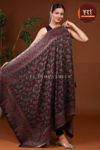 Ethnic Paisley Floral Dot Pure Wool Shawl Hijab Scarf Long <b>Head</b> Covering Casual Winter <b>Wrap</b> Skin-Friendly for Women - Product Image 3