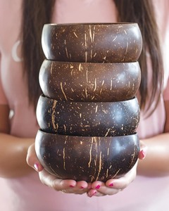 Coconut shell <strong>salad</strong> bowls factory direct low cost sustainable biodegradable handmade supply for global distributors - Product Image 4