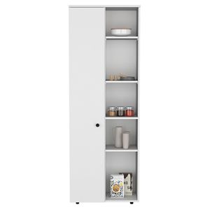Armadio da cucina bianco Cary da 67 pollici di altezza di Depot E Shop, con una porta e cinque ripiani interni ed esterni - Product Image 6