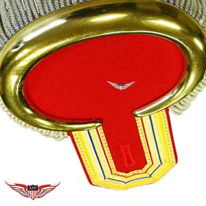 Epaulettes de Tela Roja y Flecos de Hilo Dorado, Hechos a Mano, Ecológicos, Estilo Napoleónico, Personalizables, Vintage Francés, Ceremoniales - Product Image 4