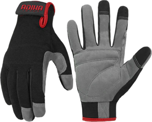 ถุงมือช่าง Adiha Impex ระดับพรีเมียม ระบายอากาศได้ดี ทนความร้อน หนา 8 มิล ไซส์ XL เย็บตะเข็บพิเศษ สีดำและสีแดง ผลิตตามสั่ง - Product Image 1