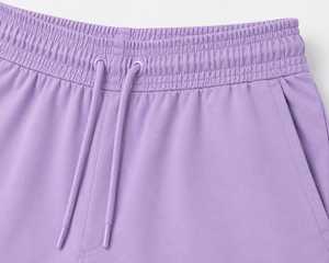 Shorts Bermuda pour Homme, Couleur Lavande Unie, Taille à Cordon, avec Poches, Respirant, Vêtement de Sport, Longueur Moyenne, Style Casual - Product Image 4