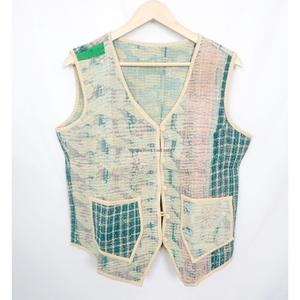 Handcrafted Boho Vintage <b>Kantha</b> printed Cotton Vest for Women handmade Sleeveless <b>Jacket</b> with Multicolor for Winter - Product Image 5