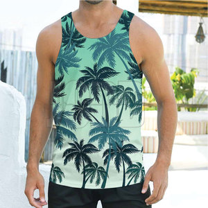 Débardeur décontracté pour homme en tricot imprimé simple, 100% coton, léger, respirant, écologique, sans manches, confortable, pour un usage quotidien - Product Image 2