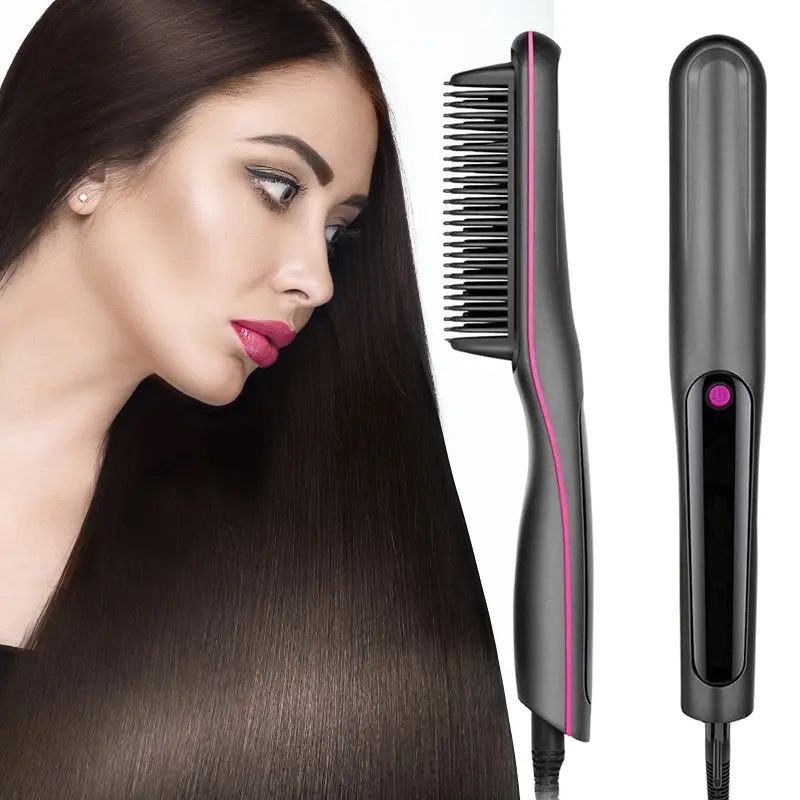 プロのヘアケアとスタイリングアプライアンスヘアストレートナー2in1セラミック電気ホットコームヘアストレートナー