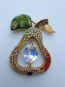 Floral Embroidery Beaded Brooch Handcrafted Luxury Bag and <b>Hat</b> Accessory - Product Image 3