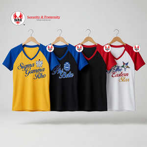 เสื้อปักลายซิกมาแกมมาโรสำหรับผู้หญิง ดีไซน์แฟชั่นใหม่สุดฮอต |   ผ้าฝ้าย 100% น้ำหนักเบา เป็นมิตรกับสิ่งแวดล้อม แห้งเร็ว ระบายอากาศได้ดี - Product Image 6