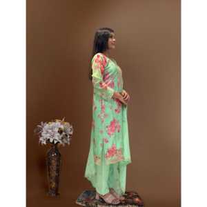 Conjunto de Top, Pantalón y Dupatta para Mujer con Bordado y Trabajo de Lentejuelas - Product Image 3