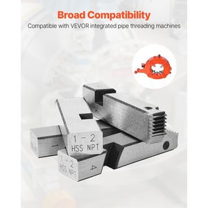 Set da 4 Maschi per Filettatura Tubi HSS per Mano Destra 1"-2" NPT Compatibili con Macchine Filettatrici Integrate - Product Image 4