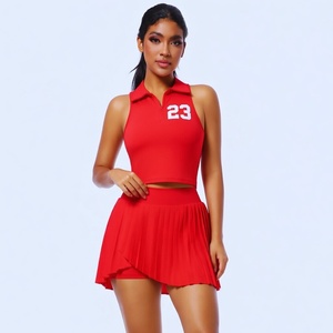 Conjuntos de Camisetas y Pantalones Cortos de Tenis Polo para Hombre y Mujer de Primera Calidad, Uniformes Deportivos Casuales para Tenis al Aire Libre, Conjunto de 2 Piezas Unisex - Product Image 1