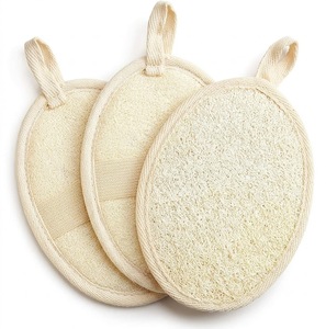 Natural Loofah Bath Sponge with Handwoven Plant Fiber Structure Thick Mesh Surface and Oval Shape Design Reusable Daily - Product Image 3