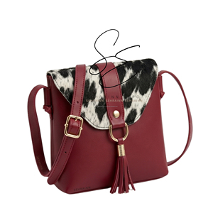 Fashion Stylish Western Cowhide Crossbody <b>Sling</b> Bag Hair On Hide Genuine Leather Tassel Purse Boho Cowgirl Mini <b>Shoulder</b> Handbag - Product Image 1