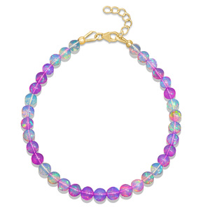 Pulsera de Ópalo con Cuentas Redondas Sombreadas, Pulsera de Piedra Semipreciosa, Pulsera de Joyería de Ópalo, Pulsera de Cuentas de Ópalo Irregulares - Product Image 4