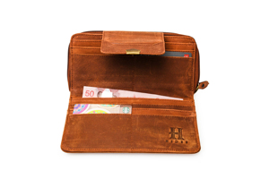 Suede Long <b>Wallet</b> With <b>Zipper</b> And Hasp Closure Vintage Style Unisex Brown Leather <b>Wallet</b> Daily Use Durable Design - Product Image 5