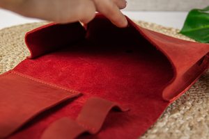 Heavy Duty Leather <b>Cable</b> Organizer Thick Cord Wrap Earphone Wire Management Desk Tidy Storage Case Manufacturer LCO-0049 - Product Image 6