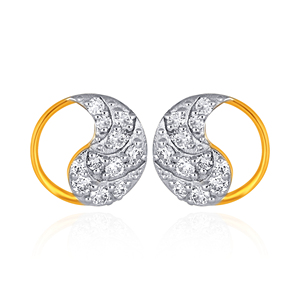 Half-Halo Diamond <b>Studs</b> Classic Floral Diamond Cluster <b>Earrings</b> 18K Yellow Gold Round Cut Lab Grown Diamond Anniversary Gift - Product Image 1