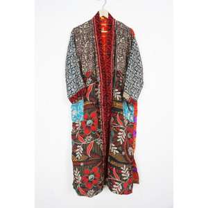 Robe Kimono de Luxe en Soie, 100% Soie, Longueur Intégrale, Fermeture à Cordon, Style Vintage, Douce, pour Plage et Fêtes, Indienne, Vente en Gros - Product Image 2