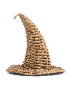 Sombrero de Bruja de Jacinto de Agua Natural - Decoración Rústica Tejida para Mesa de Fiesta de Halloween y Accesorios - Product Image 2