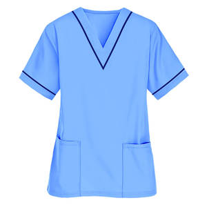 Uniformes Médicos de Verano de Alta Calidad en Color Azul, Personalizados, Camisas de Manga Corta, Secado Rápido, Transpirables, Unisex - Product Image 1