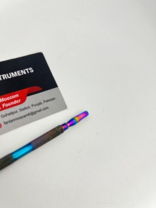 Outil de manucure et pédicure en acier inoxydable double face pour retirer le gel à ongles, avec pousse-cuticules multicolores effet plasma arc-en-ciel - Product Image 5