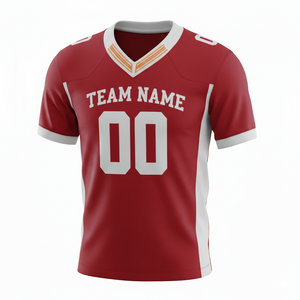 Camiseta de Fútbol Americano Sublimada Personalizada para Adultos, Manga Corta, Transpirable, Opción de Talla Grande, Cuello en V, 100% Poliéster - Product Image 5