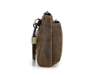 Brown Leather Clutch <b>Wallet</b> with <b>Zip</b> Around Closure and Wrist Strap Fazmax Corporation Model A29 - Product Image 4