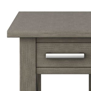 Kitchener Farmhouse Grey Narrow <b>Side</b> Table Elegant Nightstand - Product Image 2