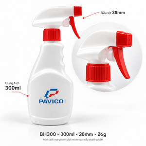 300ml Trigger <b>Spray</b> <b>Bottle</b> 28mm Custom Packaging Red White Sprayer OEM ODM <b>Plastic</b> <b>Bottle</b> Packaging Manufacturer Factory Vietnam - Product Image 4