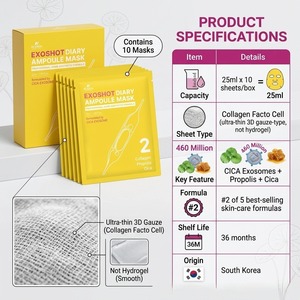 มาส์กหน้า BIAIfekt EXOSHOT Diary Ampoule Mask NO.2 ซิก้า คอลลาเจน โพรโพลิส ใบเสือ ช่วยลดเลือนริ้วรอย กระชับรูขุมขน ปรับผิวกระจ่างใส บำรุงผิวหน้า - Product Image 4