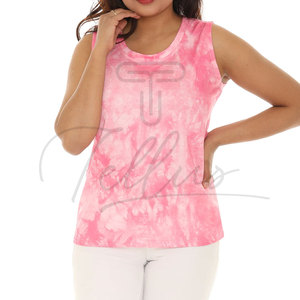 เสื้อกล้ามผู้หญิงแบบไร้ตะเข็บลาย Tie & Dye แห้งเร็ว ระบายอากาศได้ดี ผ้าสเตรช เหมาะสำหรับโยคะ ฤดูใบไม้ผลิ สวมใส่สบายๆ ลาย Tie & Dye - Product Image 5