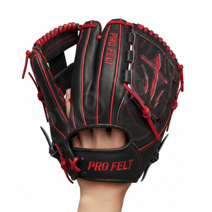 Guante de Béisbol de Cuero de Moda en Oferta para Jugadores Adultos y Jóvenes, Manopla Suave y Duradera con Costuras Rojas, Guantes para Captura y Equipos de Club - Product Image 3