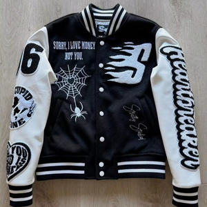 OEM Custom Varsity Jackets Men Embroidery Letterman Jacket Leather Sleeves College Streetwear Jacket Bulk - Product Image 2