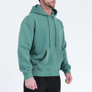 Sweat à capuche surdimensionné pour homme 100% coton, personnalisé, velours de haute qualité, fermeture éclair, cordon de serrage brodé, motif color block, hiver - Product Image 3