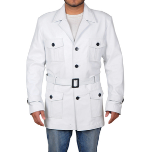 Veste streetwear matelassée en cuir PU enduit pour homme avec col montant, logo frontal, écologique et respirante, pour l'hiver - Product Image 2